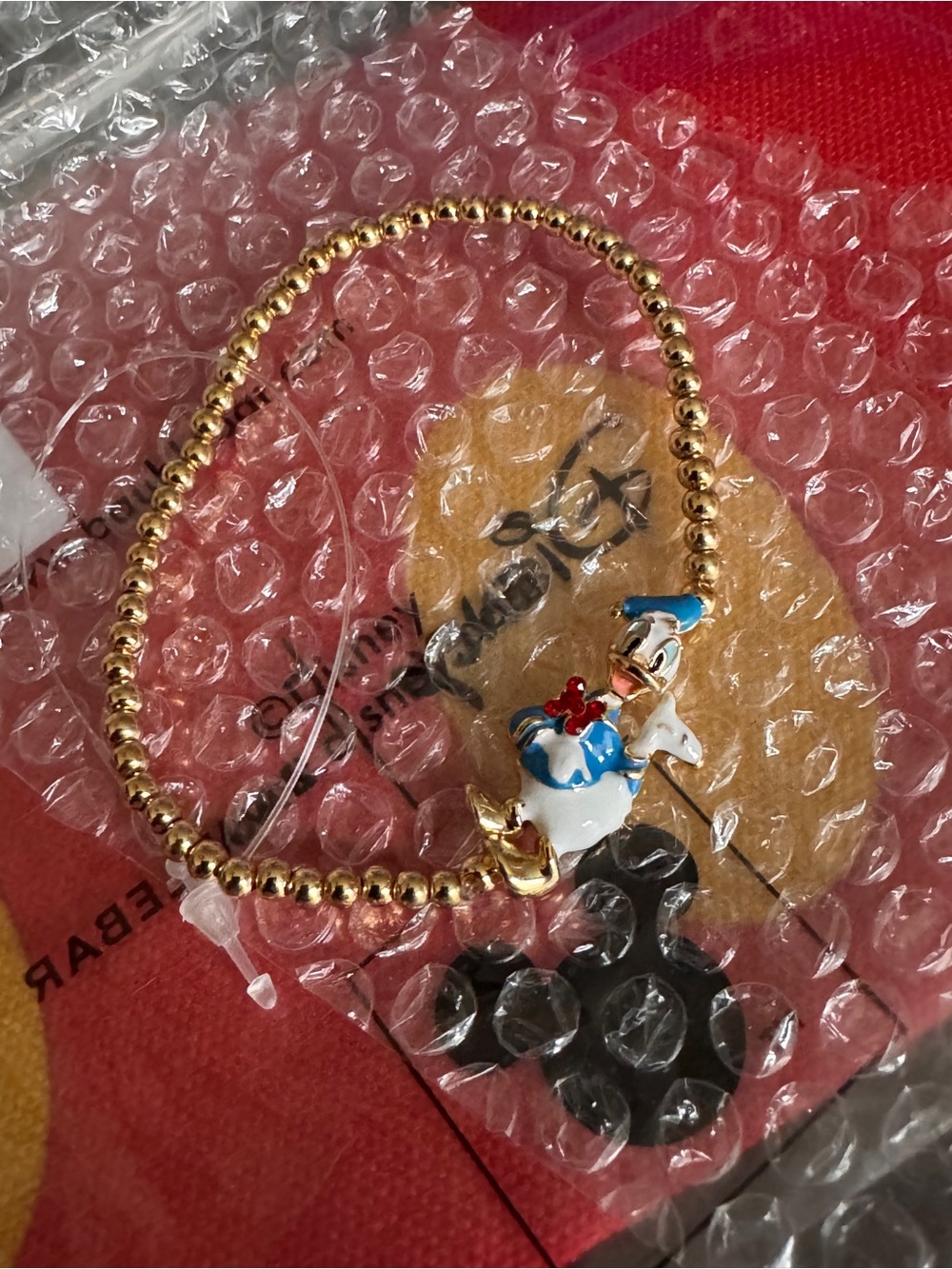 New BaubleBar Disney Pisa Beaded Bracelet with Full Body Donald Duck